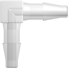 Tube to Tube Fitting Elbow Tube Fitting with Classic Series Barbs, 3/16 (4.8 mm) ID Tubing, Animal-Free Natural Polypropylene