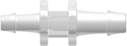 Tube to Tube Fitting Straight Through Reduction Tube Fitting with 500 Series Barbs, 3/32 (2.4 mm) and 1/16 (1.6 mm) ID Tubing, Animal-Free Natural Polypropylene