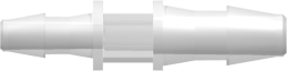 Tube to Tube Fitting Straight Through Reduction Tube Fitting with Barbs, 1/8 (3.2 mm) and 3/32 (2.4 mm) ID Tubing, Animal-Free Natural Polypropylene