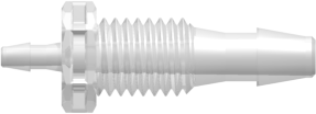 Tube to Tube Fitting Straight Through Reduction Tube Fitting with Classic Series Barbs, 5/32 (4.0 mm) and 1/16 (1.6 mm) ID Tubing, Animal-Free Natural Polypropylene