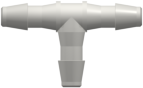 Tube to Tube Fitting Tee Tube Fitting with Barbs, 1/16 (1.6 mm) ID Tubing, White Nylon