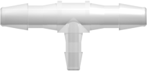 Tube to Tube Fitting Tee Reduction Tube Fitting with Barbs, 3/32 (2.4 mm) and 1/16 (1.6 mm) ID Tubing, Animal-Free Natural Polypropylene