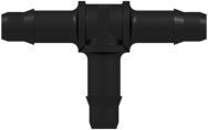 Tube to Tube Fitting Tee Tube Fitting with Barbs, 3/32 (2.4 mm) ID Tubing, Black Nylon