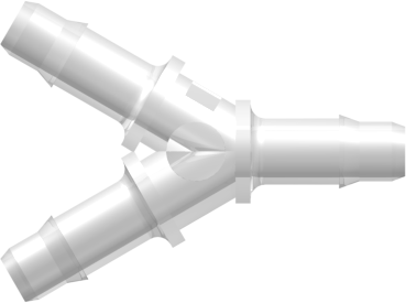 Tube to Tube Fitting Y Tube Fitting with Barbs, 3/16 (4.8 mm) ID Tubing, Animal-Free Natural Polypropylene