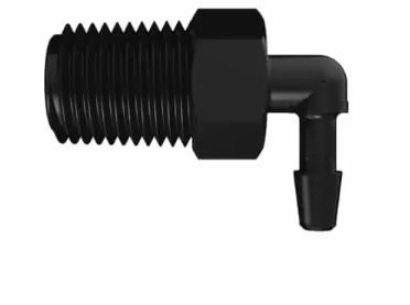 Elbow 1/4BSPT x 5/32ID in Black Nylon