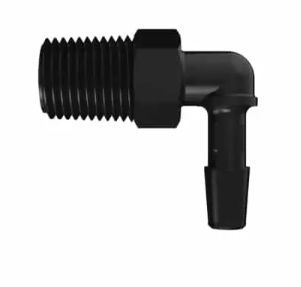 Black Nylon Elbow 1/4BSPT x 1/4ID