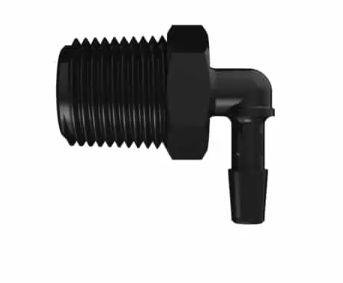 Black Nylon Elbow 1/2 NPT x 1/4ID