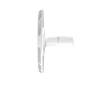 Port Plate with 1/4 Barbed Flange in Engage 8402 - Cleanroom Manufactured