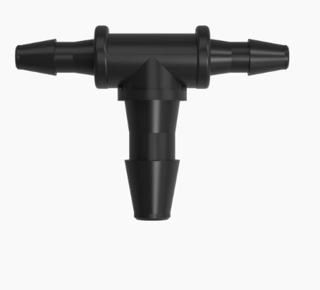 Reduction Tee 1/16 Barb x 3/32 Barb Black Nylon