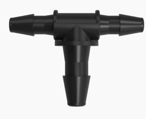 Reduction Tee 1/8 Barb x 5/32 Barb Black Nylon