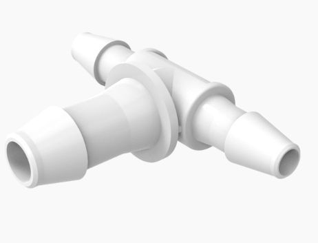 Reduction Tee 1/8 Barb x 3/16 Barb Natural Nylon