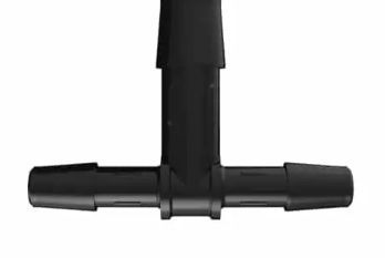 Black Nylon reduction Tee 1x4ID x 1/4ID x 3/8ID