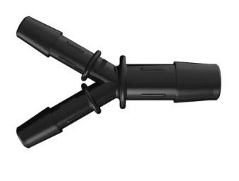 Reduction Y 1/4 x 3/8 ID in Black Nylon