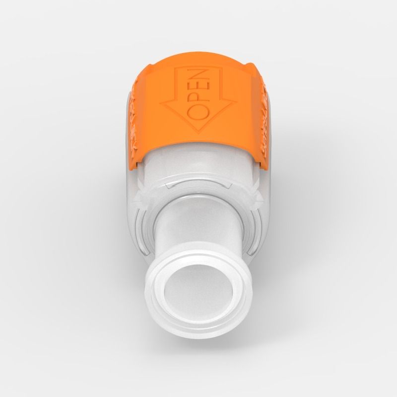 Sanitary Flange-Schnellkupplung Large (2), weiblich, mit Ventil, 3/4, Natural Kynar (NK7) - Buna-N, Feder: Nicht-Metallisch