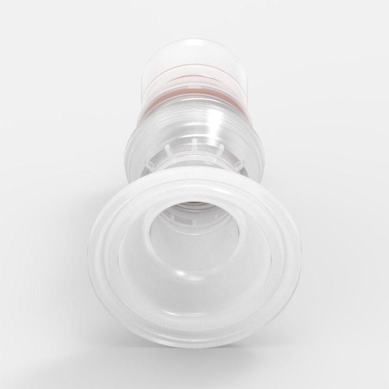 Sanitary Flange-Schnellkupplung Large (2), männlich, mit Ventil, 1 1/2, Natural Kynar (NK7) - Buna-N, Feder: Nicht-Metallisch