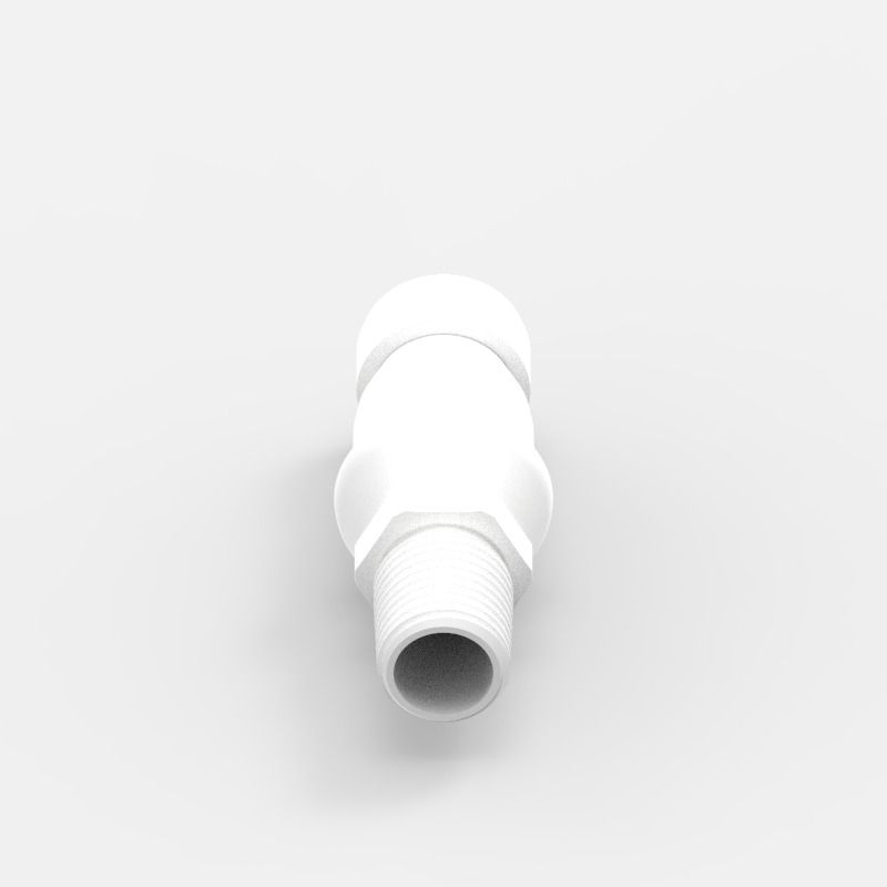 Gewinde-Schnellkupplung Medium (1), männlich, offener Durchgang, 1/4 NPT, Acetal (AC)