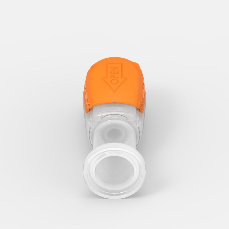 Sanitary Flange-Schnellkupplung Medium (2), weiblich, mit Ventil, Natural Kynar (NK7) - Viton, Feder: 302 Edelstahl