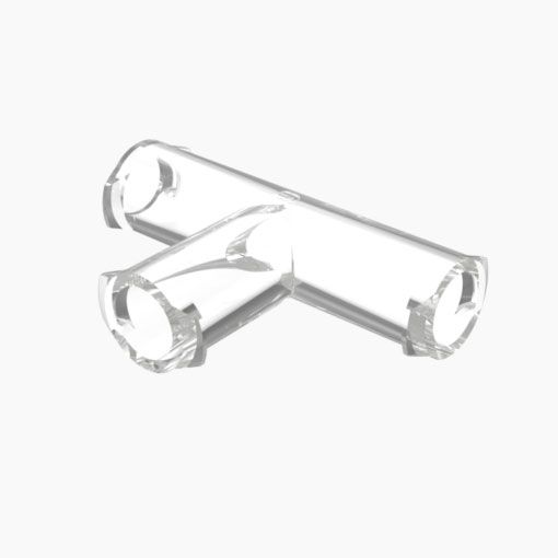 Female Luer Lug Threaded Tee in CrystalVu™