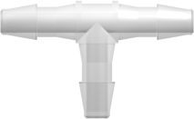 Tube to Tube Fitting Tee Tube Fitting with Barbs, 3/32 (2.4 mm) ID Tubing, Animal-Free Natural Polypropylene