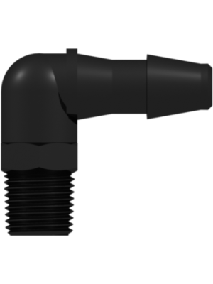 Threaded NPT Fitting 1/8-27 NPT Thread Elbow to Barb, 1/4