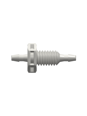 Tube to Tube Fitting Panel Mount Connector 10-32 UNF to Barbs, 1/16