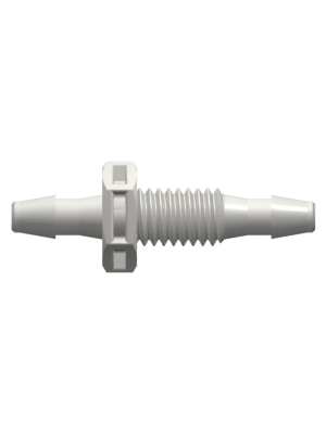 Tube to Tube Fitting Panel Mount Connector 10-32 UNF to Barbs, 3/32