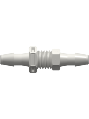 Tube to Tube Fitting Panel Mount Connector 1/4-28 UNF to Barbs, 1/8