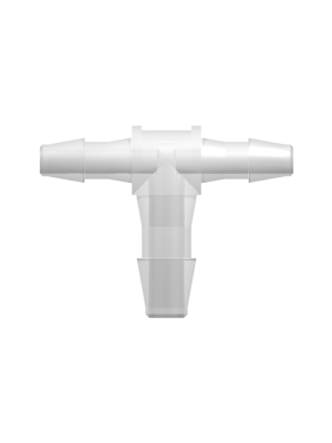 Tube to Tube Fitting Tee Reduction Tube Fitting with Barbs, 3/32