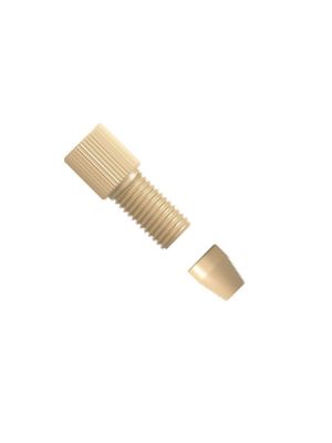 PEEK Tool-free Fitting kompakt gerändelter Kopf - zweitilig - 10-32 UNF konisch