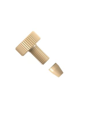 PEEK Tool-free Fitting kurz gerändelter Kopf - zweitilig - 10-32 UNF konisch