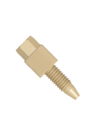 PEEK Tool-free Fitting gerändelter Hex-Kopf einteilig - 10-32 UNF konisch