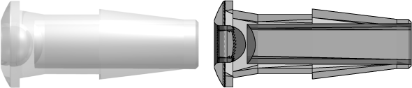 Tube to Tube Fitting Press-In Plug with Classic Series Barb, 1/4 (6.4 mm) ID Tubing, Animal-Free Natural Polypropylene