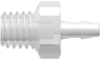 Threaded Fitting 10-32 Special Tapered Thread to Barb, 1/16 (1.6 mm) ID Tubing, Animal-Free Natural Polypropylene, black