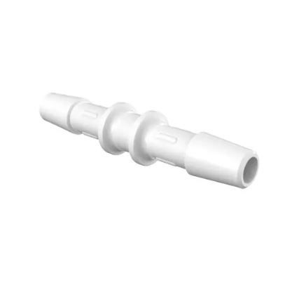 Straight Coupler 1/4 ID in White Polypropylene