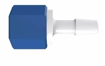 Straight Female Swivel 1/4 Barb in Natural Nylon - Blue