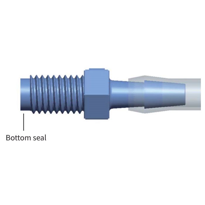 Gewindefitting 1/4-28UNF Sealing Rotating - 4,0mm ID - Polypropylene