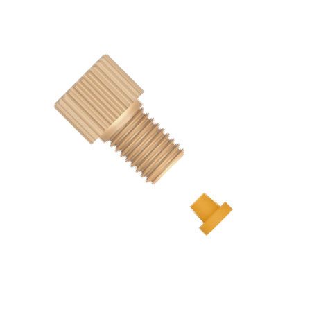 PEEK 1/4-28UNF Flangeless Fitting Kurz - 2,0mm OD Ferrule Set