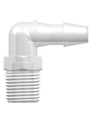 Threaded NPT Fitting 1/8-27 NPT Thread Elbow to Barb, 3/16