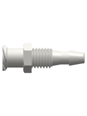 Female Luer Fitting Female Luer Thread Style Panel Mount 1/4-28 UNF to Barb, 1/8