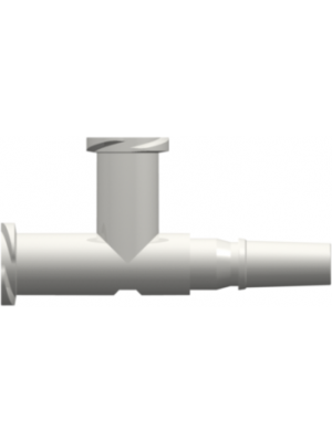 Luer Other Fitting Female Luer Thread Style (2) to Male Luer Tee (May be used with separate rotating lock ring; FSLLR), White Nylon