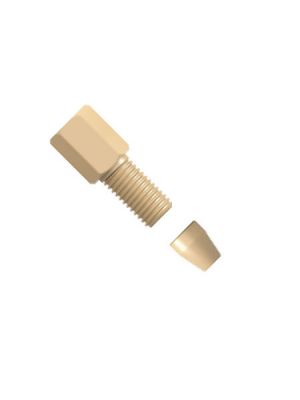 PEEK 5/16” Hex Kopf Fingertight Verbinder - zweitilig - 10-32 UNF konisch