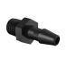 Adapter 1/4-28 UNF Thread x 1/8 Barb in Black Nylon