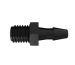 Adapter 1/4-28 UNF Thread x 1/8 Barb in Black Nylon