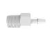 Adapter 1/8 NPT Thread x 1/8 Barb in White Polypropylene