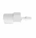 Adapter 1/8 BSPT Thread x 1/8 Barb in White Polypropylene