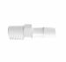 Adapter 1/4 BSPT Thread x 3/8 Barb in White Polypropylene