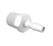 Adapter 3/8 BSPT Thread x 1/4 Barb in White Polypropylene