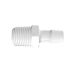 Adapter 1/2 NPT Thread x 1/2 Barb in White Polypropylene
