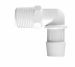 White Polypropylene Elbow 1/2 NPT x 3/4 ID
