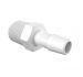 Adapter 3/8 BSPT Thread x 3/8 Barb in White Polypropylene
